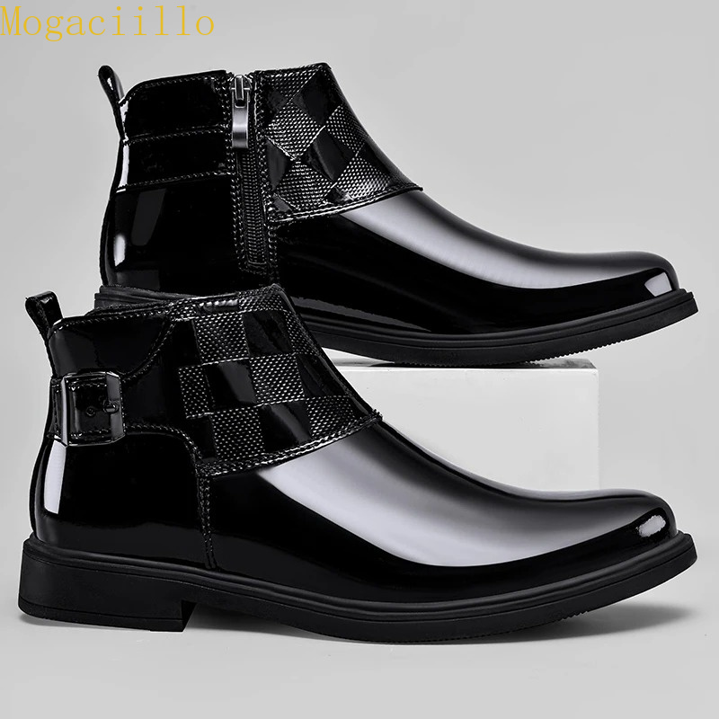 Men'S Shoes Hey Dude - Brand Men's Black Gloss Patent Leather