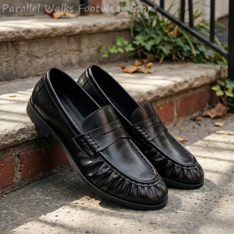 Men Retro Pleated Apron Toe Pe - Men'S Shoes Smart recension och pris