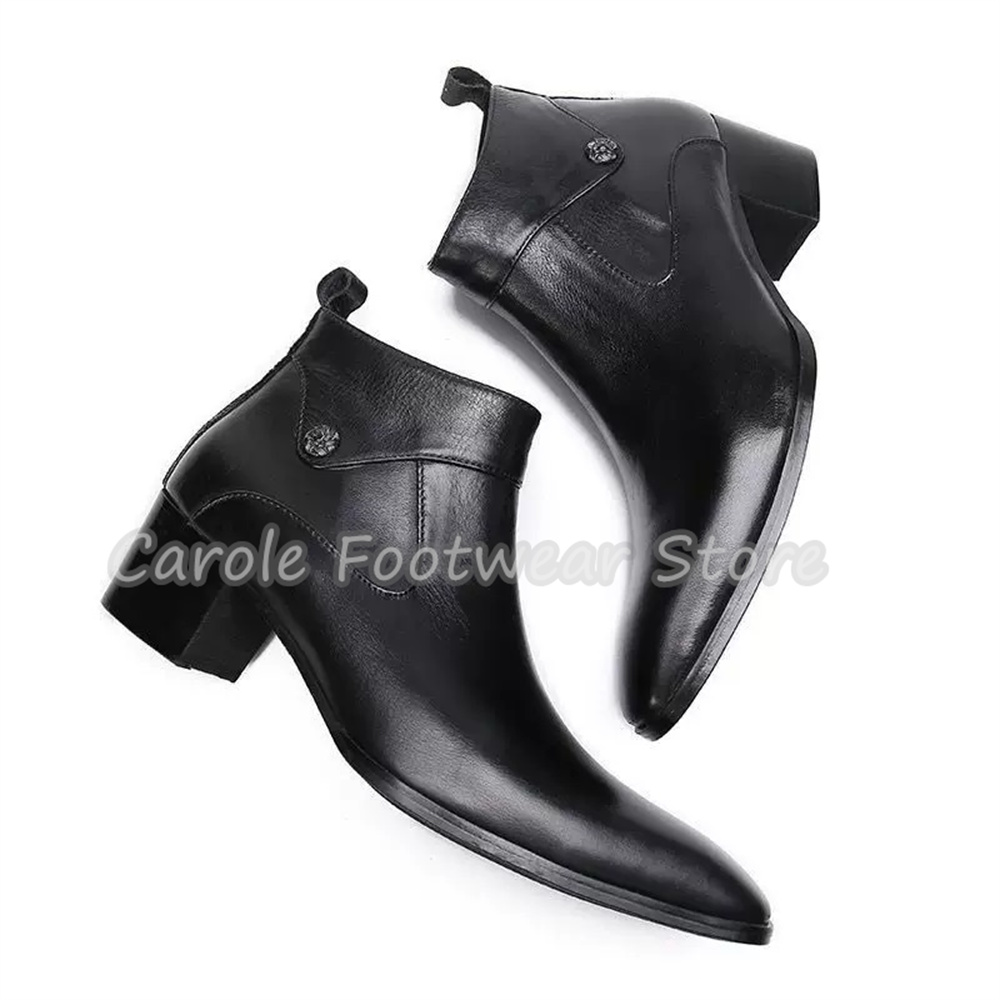Vintage Square Toe Genuine Lea - Men'S Shoes Increase Height recension och pris